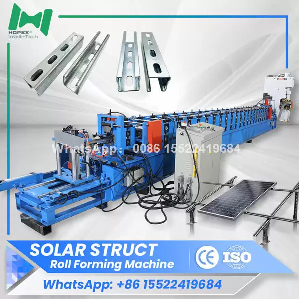 Solar panel mounting structure roll forming machine